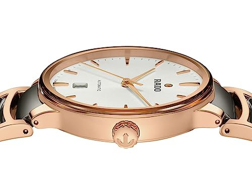 Rado Centrix Automatic White Dial, Date Display at 6 o'clock Rose Gold and Silver Bracelet, Swiss Automatic Movement3