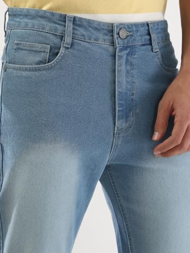 Image of Urbano Fashion Men's Straight Fit Washed Jeans Stretchable