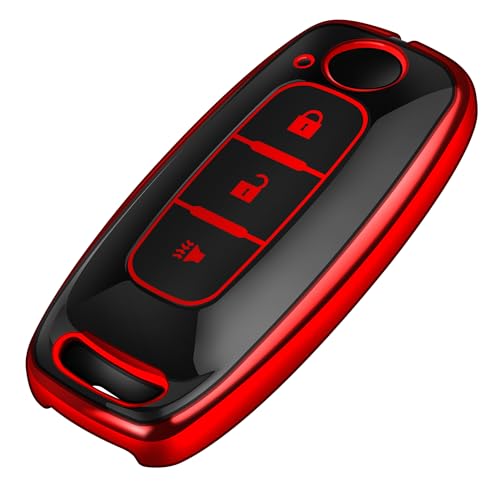 Coque de clé pour Nissan Pathfinder 2023 2024 2025 TPU souple rouge 3 boutons