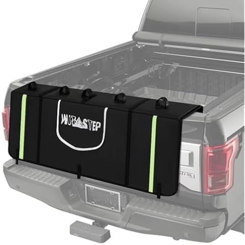 WITSTEP Tailgate Bike Pad, Truck Bike Tailgate Pad for Mountain Bike | Heavy Duty MTB Tailgate Protection Pad with Large Backup Camera Cover and Tool Pockets, Suitable for Most Mid and Compact Trucks Cover