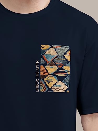 Image of BULLMER Trendy Front and Back Printed Oversized Round Neck T-Shirt for Men - Pack of 2