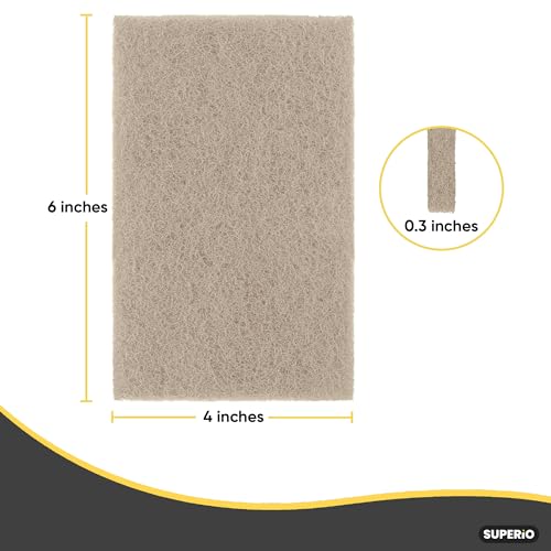 Image of Superio Scouring Pad Pack of 12 - Non-Scratching Natural Sisal Cleaning Scrub Pads, Eco-Friendly Resuable Kitchen Scrubbing Pads