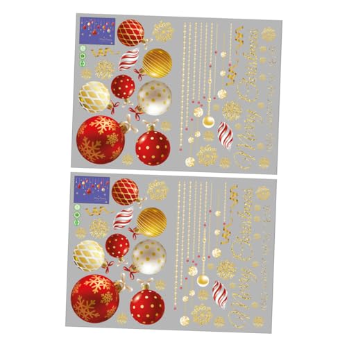 GOOHOCHY 2 Piezas Pegatinas de Pared Decorativas Navideñas Bolas Rojas Adhesivas para Ventanas y Paredes Decoración Festiva para Hogar y Fiesta Fácil Instalación y Remoción