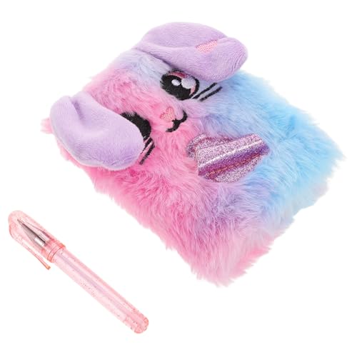 Gogogmee 毛並みのプ カバー付きノートブック ペン付き携帯用 ブル手帳 女