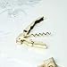 Viski 24k Gold Plated Signature Double Hinged Corkscrew Wine Bottle Opener and Foil Cutter, Waiter’s Corkscrew Wine Key, 4.75