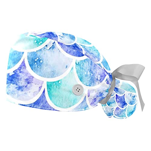 Chapeaux de travail pour hommes femmes JDEZ casquettes respirantes aquarelle sirène
