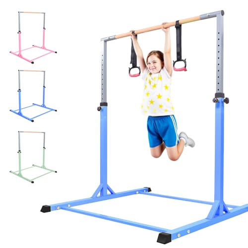 Generico Barra Ginnica per Bambini, Barra Orizzontale per Ginnastica con Anelli, Barras Orizzontale per Ginnastica per L'allenamento A Casa, Altezza Regolabile 98-159 Cm, Carico Massimo 200 kg