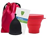 Copa Menstrual Furuize Sport con Taza de Esterilización. Silicona suave de grado médico 100%. Previene infecciones y fortalece el suelo pélvico. Alternativa saludable y ecológica Talla S