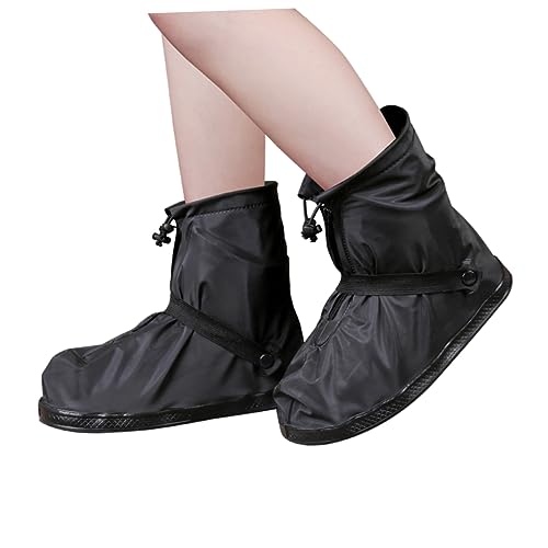 NAMOARLY Rain Shoes Covers for Men and Women Anti-skid Overshoes Snap Straps Pvc Waterproof Boot Protectors