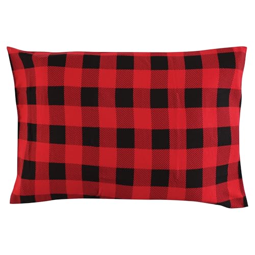 Image of Hudson Baby Unisex Baby Cotton Toddler Pillow Case, Buffalo Plaid, One Size