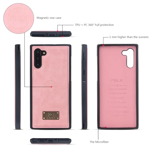 Étui iPhone et Samsung Galaxy S20 rose, portefeuille cuir à rabat - 4