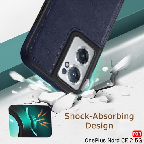 Image of TheGiftKart Genuine Leather Finish Back Cover Case for OnePlus Nord CE 2 5G|Shockproof Design|Raised Edges for Camera & Screen Protection|Stunning Minimalist Cover for OnePlus Nord CE 2, Black