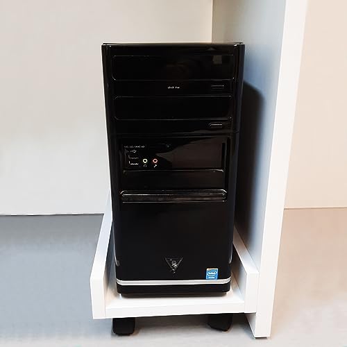 Henor Soporte Madera CPU Ordenador con Ruedas 25x45x12.5 Cm Elevador CPU con Ruedas Blanco - imagen 6