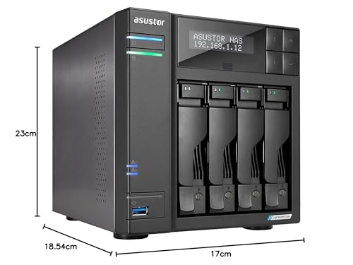 Asustor LOCKERSTOR 4 Gen2 AS6704T NAS 4 bay Intel Celeron 4GB RAM Nero - 8