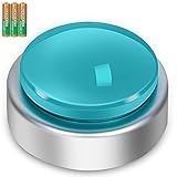 BATVOX Large Talking Button Clock, Talking Alarm Clock with Volume Control, Telling Time and Day of The Week, Alarm, Gift Clock for Mother,Father,Seniors,Elderly,Blind People (Silver&Blue)