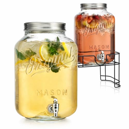 MosJos 2 GALLON Glass Drink Dispensers for...
