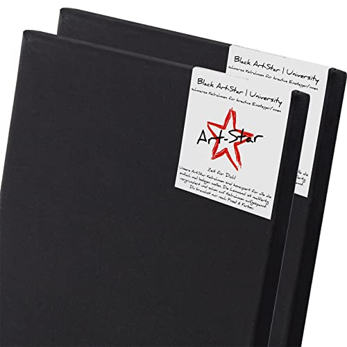 Art-Star 2X University Black KEILRAHMEN 70x100 cm | Schwarze Leinwände vorgrundiert, malfertige bespannteLeinwand zum Malen