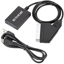 CHICHIYANG HDMI to SCART Converter with USB Charge Cable Plug and Play HDMI to SCART Video Audio Adapter