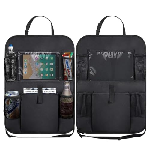 GAOLAOSY 2PCS Car Backseat Organizer, Waterproof Oxford Fabric Auto Back Seat Protector Kick Mats with Clear 10