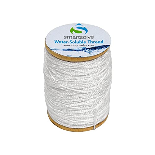 SmartSolve Water-Soluble Thread | Dissolves Quickly in Warm Water | Biodegradable | Eco-Friendly | Quilting, Sewing, Crafts, Balloon String, Hanging Tags | 0.5mm x 75 yards Spool | White