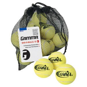 Gamma Bag Of Pressureless Tennis Balls - Sturdy & Reuseable Mesh Bag With Drawstring For Easy Transport - Bag-O-Balls (12-Pack Of Balls, Yellow) #TOP2