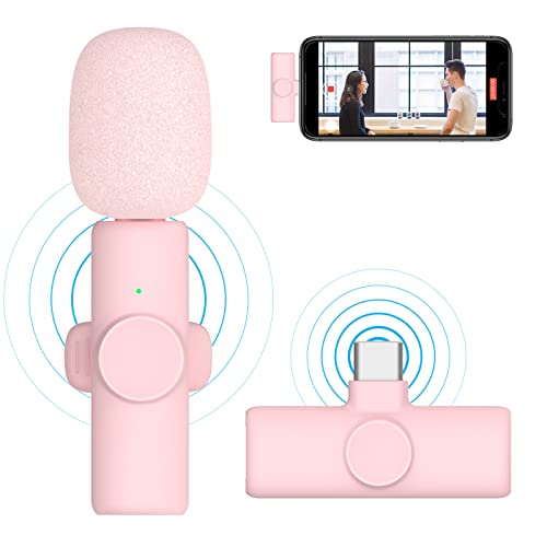 Wireless Lavalier Lapel Microphone for Type-C Android Phone Mini Plug-Play Wireless Mic for Recording, Live Streaming, YouTube, TikTok, Facebook, Noise Reduction/No APP & Bluetooth Needed