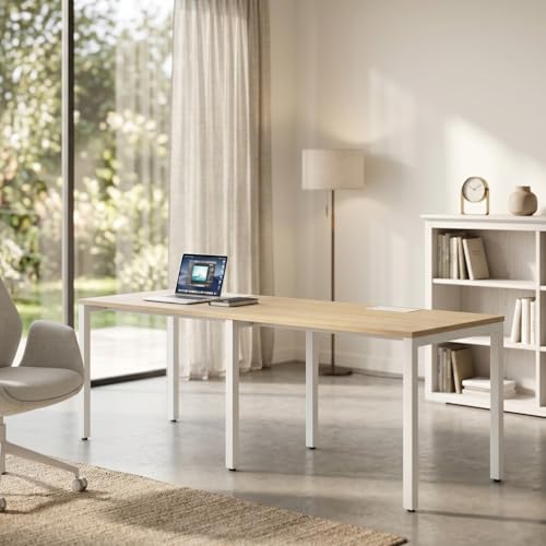 Image of Deskio Two Person Desk I 210 CM I Office Table I Workstation I Two People Office Table I Computer, Laptop Table for Office I MileOak I DIY