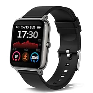 Relógio inteligente Donerton, rastreador de atividades para telefones Android, rastreador de atividades com monitor de frequência cardíaca e sono, rastreador de atividades com pedômetro impermeável IP67 Smartwatch com contador de passo para mulheres e homens