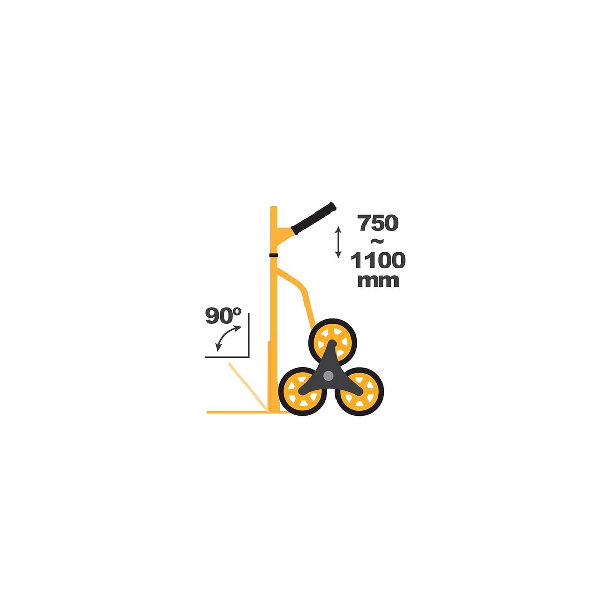VITO Sackkarre Treppensteiger klappbar | 150kg Tragkraft | Handkarre zum klappen - Transportkarre | klappbar | Treppensteiger | robuste Sackkarre | Stapelkarre mit Vollgummireifen VICTDE150