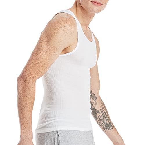 Hanes Men's 12-Pack FreshIQ ComfortSoft Tanks, White, Medium - image 2
