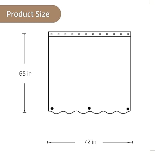 Miniatura 7 de Felisa Cortina de ducha de tela impermeable corta con 3 imanes grandes, 72 x 65 pulgadas, calidad de hotel y tela suave, cortina de ducha lavable