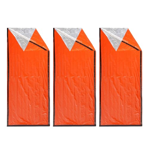 Diyeeni 3 Pack Bolsa de Supervivencia de Emergencia Bivvy con Silbatos, Impermeable y Ligera para Camping y Senderismo, Para Mantener el Calor miniatura 7