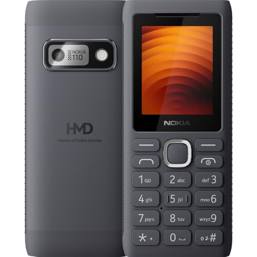 Image of Nokia 110 Power Keypad Phone |Dual SIM, Camera, Long Lasting Battery, Durable Design, Phone Talker, Wireless FM Radio, MP3 Player, MicroSD, 1-Year Replacement Guarantee | Grey