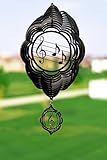 SWEN Products Music Note Cloud Swirly Metal Wind Spinner