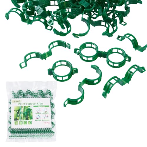 CIQIYO Plant Support Clips, 100 Green Plastic Clips