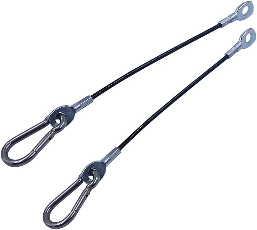 J Bryant 10" Cable Machine Extension Gym Cables (2 Pcs) with Stainless Steel Carabiner for Home Gym Pulley Systems