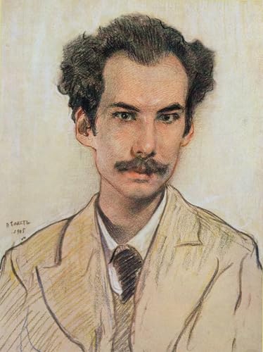 Tableau Portrait Boris Bely Leon Bakst Toile Décoration Murale Salon et Bureau 60x90cm