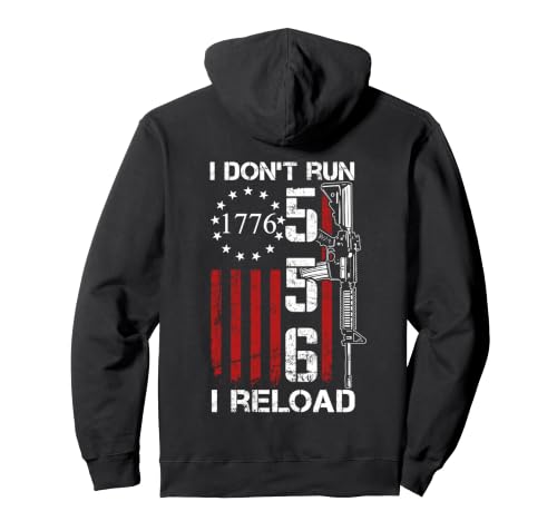 I Don't Run I Reload USA Flag Pro Guns AR15 5.56 �e�� - �o�b�N �p�[�J�[