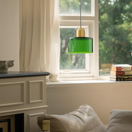 Suspension en verre vert transparent pour ambiance de chambre cocon - 5