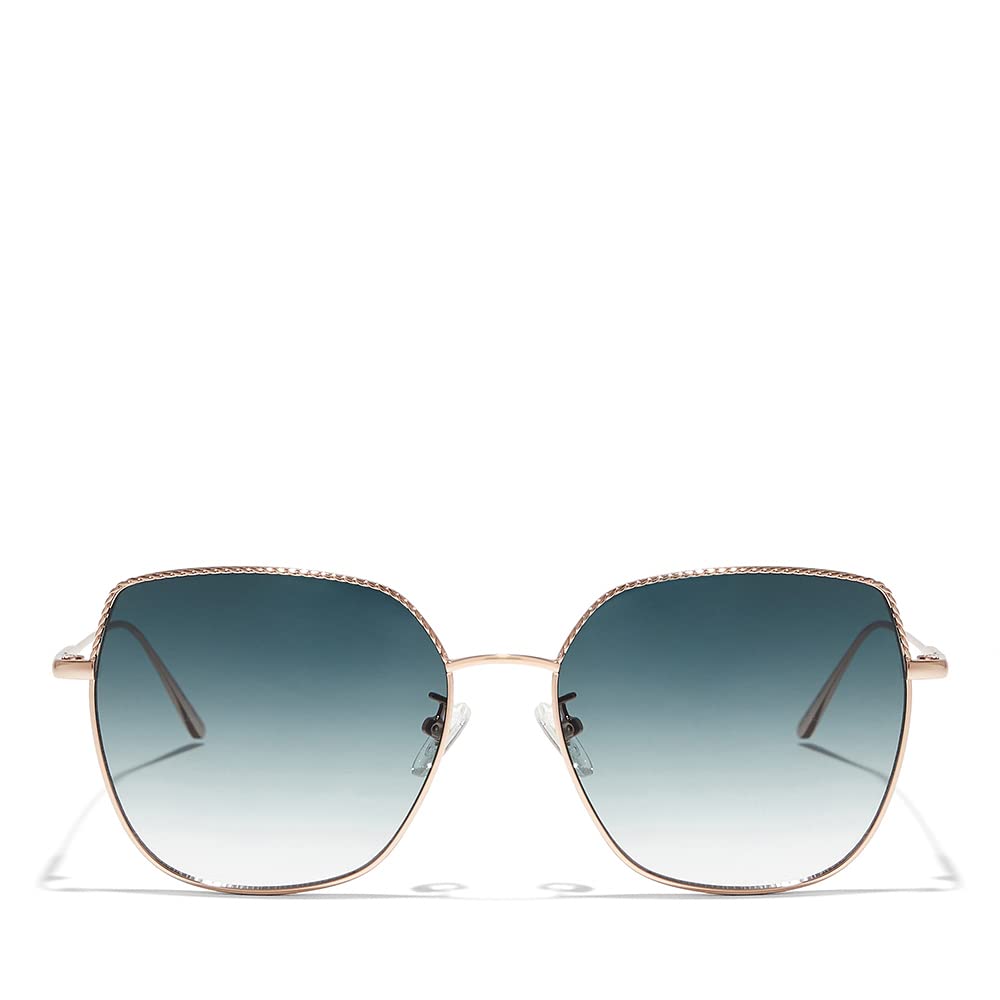 30Sundays SAGE Square Metal womens Sunglasses - UV Protection: UV380-400 Rose Gold Green