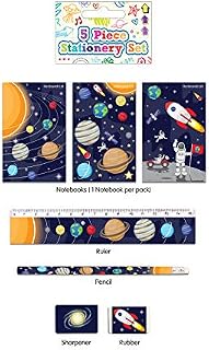 5 Piece Stationery Set - Pencil, Sharpener, Rubber, Ruler, Notepad (Football)