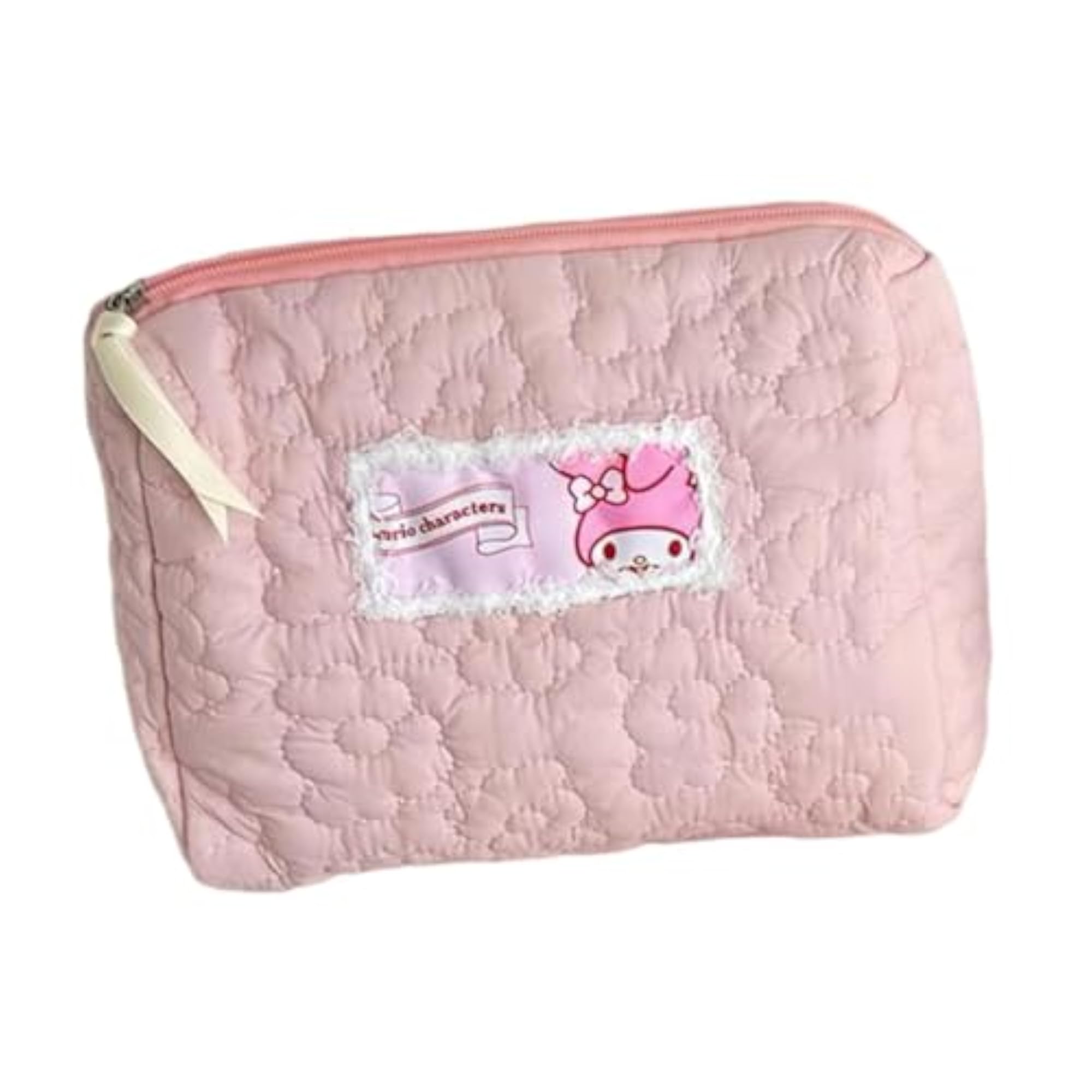 Large Capacity Pink Travel Makeup Bag with Zipper