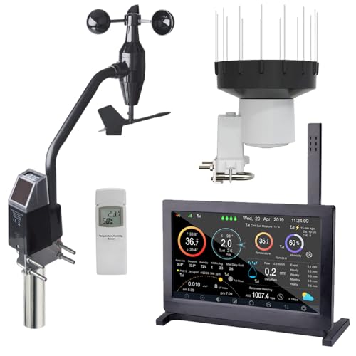 froggit HP2000 Single Sensor Edition Stazione Meteo Wi-Fi Internet Display Color Touch Screen Nero