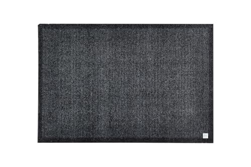 Barbara Becker Fußmatte Gentle, Schmutzfangmatte waschbar, für Eingangsbereich und Wohnungstür, Fußabstreifer Innen, Türmatte, Anthrazit 39 x 58 cm