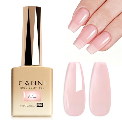 Image of CANNI 9ml Jelly Pink Oyster Gel Nail Polish, High Gloss UV LED Soak Off Gel