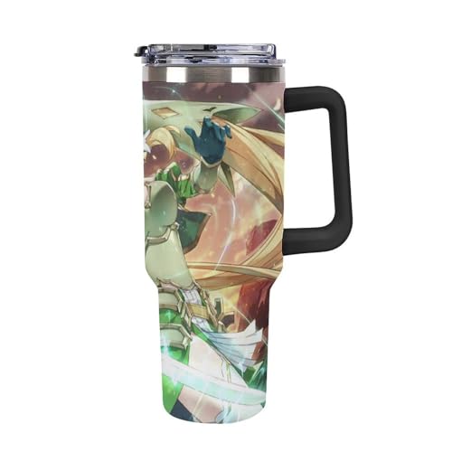 タンブラー ソードアート・オンライン リーファ 水筒 40OZ 真空断熱 保温保冷 ステンレスマグボトル 結露しない ストロー付き/直飲み可能 洗いやすい ハンドル付き 車内用 アウトドア キャンプ 大容量