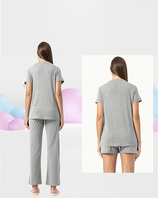 KIKWIT Maternity Feeding Tops Without Zip for Women, Feeding Coverup Pregnancy Tshirt,Feeding T-Shirt for Easy Nursing & Breastfeeding, Maternity Top Wear for Mothers (in, Alpha, L, Light Grey) - Image 8 thumbnail