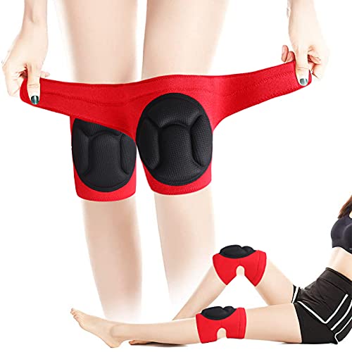 Audance Womens Knee Pads, Knee Pads For Women With Thick Eva Foam Padding Protective Pads Suitable For Women House Cleaning Gardening Work Dance Yoga(L), Red, Large #TOP1