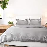 Jennifer Adams 3-Piece Duvet Cover Set (Graphite, King/California King) - Incredibly Soft Duvet with Button Closure and 2 Matching Shams