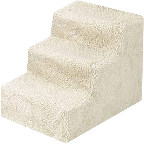 Trintion Haustiertreppe 3 Stufen - Plüschbezug, Waschbar, Bis 30kg